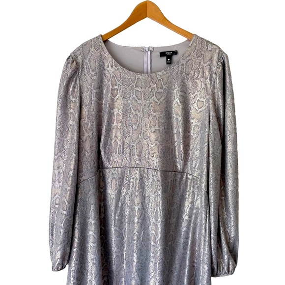 AQUA Curve NWT Metallic Snake Skin Print Dress 2X - Picture 3 of 5